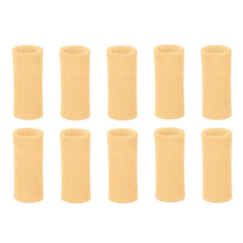 Attelle au doigt beige – ensemble de dix attelles en mesh, de forme cylindrique, offrant un soutien discret et léger pour les doigts.