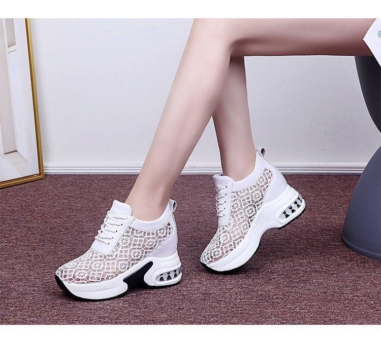 Chaussures à Plate-Forme en dentelle Confort Orthopédique