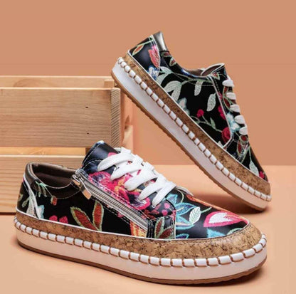 Chaussures Orthopédiques à fleurs pour femmes - Confort Orthopédique