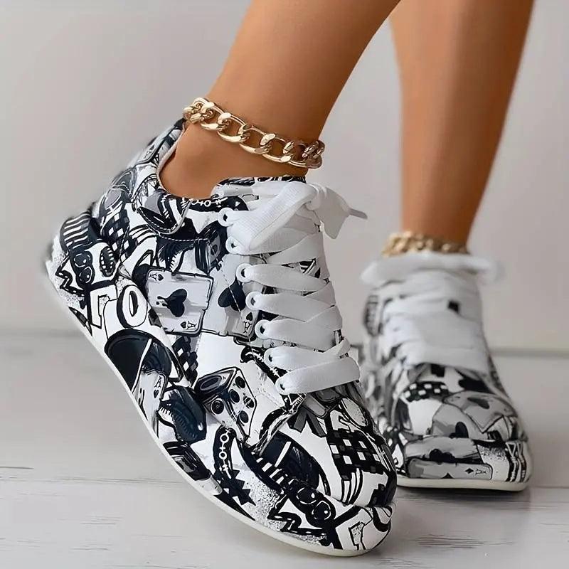 Chaussures Orthopédiques Femme avec Motif - Graffiti - Confort Orthopédique