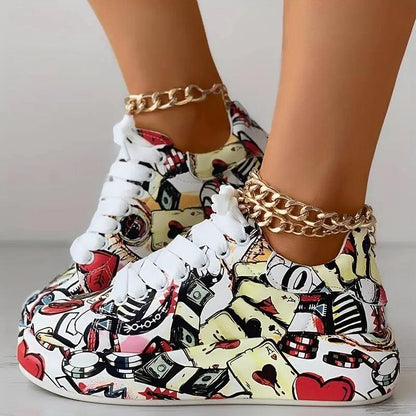 Chaussures Orthopédiques Femme avec Motif - Graffiti - Confort Orthopédique