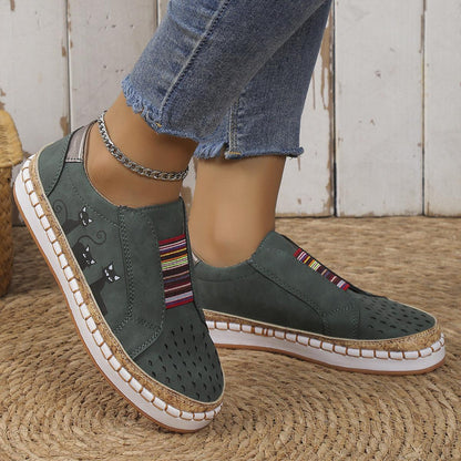 Chaussures plates et décontractées rétro - Barbara - Confort Orthopédique