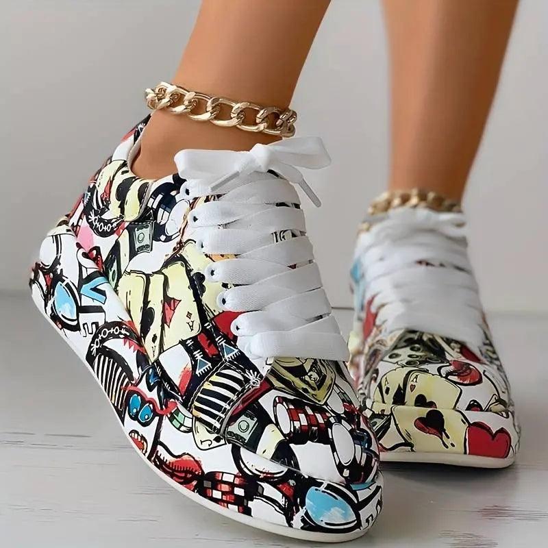 Chaussures Orthopédiques Femme avec Motif - Graffiti - Confort Orthopédique