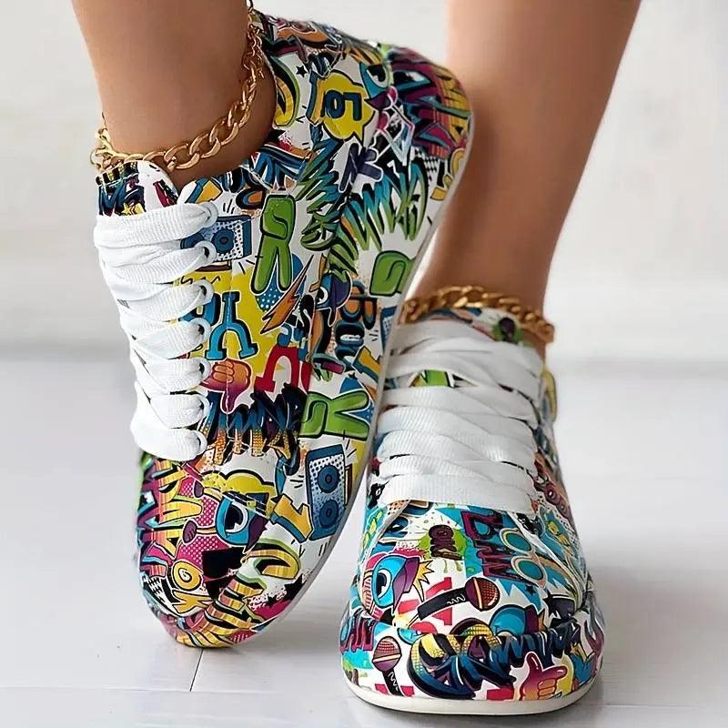 Chaussures Orthopédiques Femme avec Motif - Graffiti - Confort Orthopédique