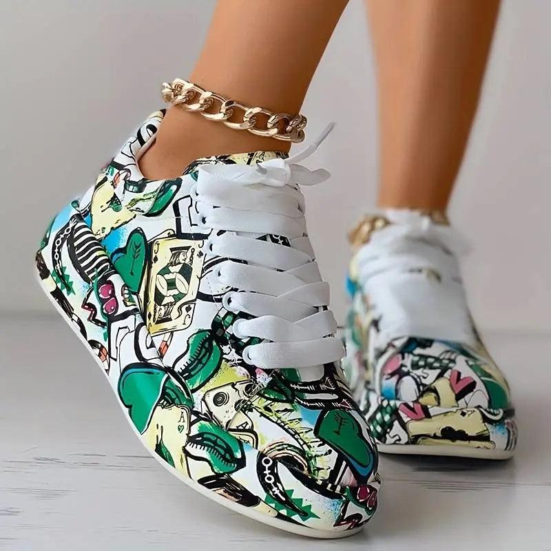 Chaussures Orthopédiques Femme avec Motif - Graffiti - Confort Orthopédique