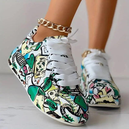 Chaussures Orthopédiques Femme avec Motif - Graffiti - Confort Orthopédique