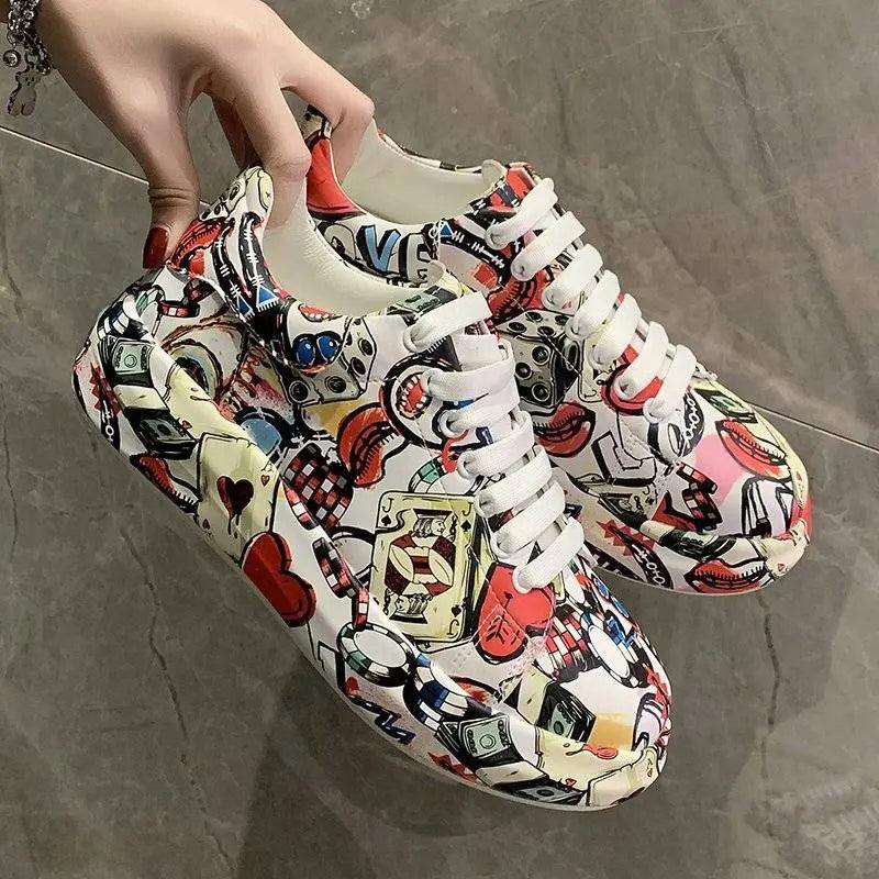 Chaussures Orthopédiques Femme avec Motif - Graffiti - Confort Orthopédique