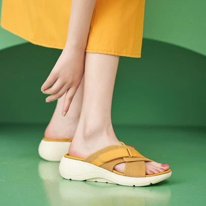 Sandales orthopédiques femme légères à lanières croisées à la mode Confort Orthopédique