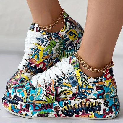 Chaussures Orthopédiques Femme avec Motif - Graffiti - Confort Orthopédique