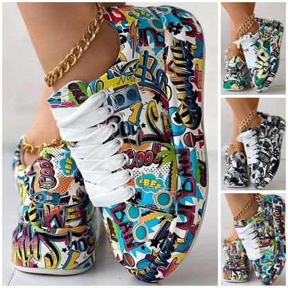 Chaussures Orthopédiques Femme avec Motif - Graffiti - Confort Orthopédique