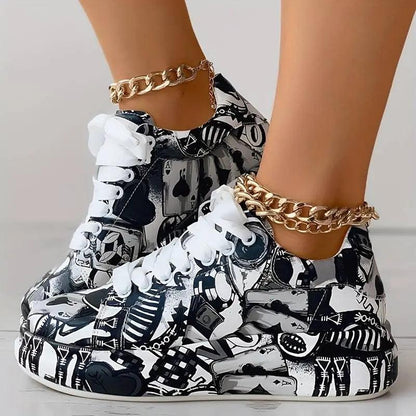 Chaussures Orthopédiques Femme avec Motif - Graffiti - Confort Orthopédique