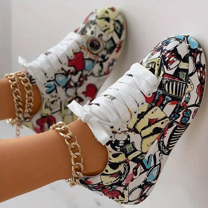Chaussures Orthopédiques Femme avec Motif - Graffiti - Confort Orthopédique