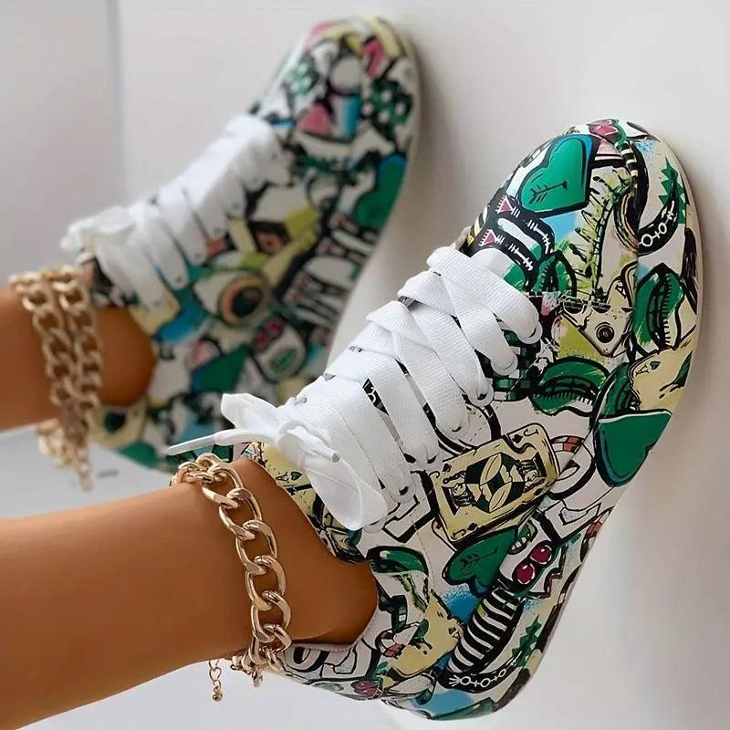 Chaussures Orthopédiques Femme avec Motif - Graffiti - Confort Orthopédique