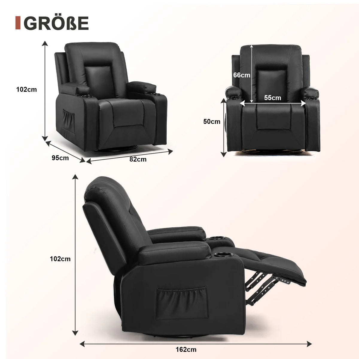 Fauteuils orthopédiques : relax inclinable avec repose-go - Gris Foncé / Un Siège