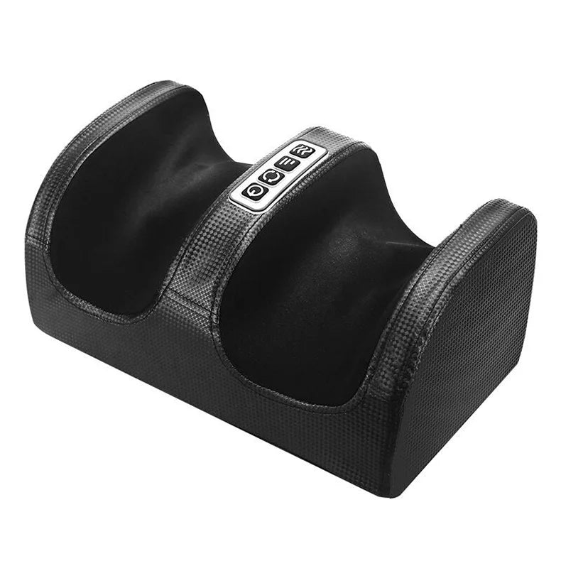 Masseur électrique Shiatsu pour les pieds – design ergonomique noir avec commandes de massage sur le dessus.