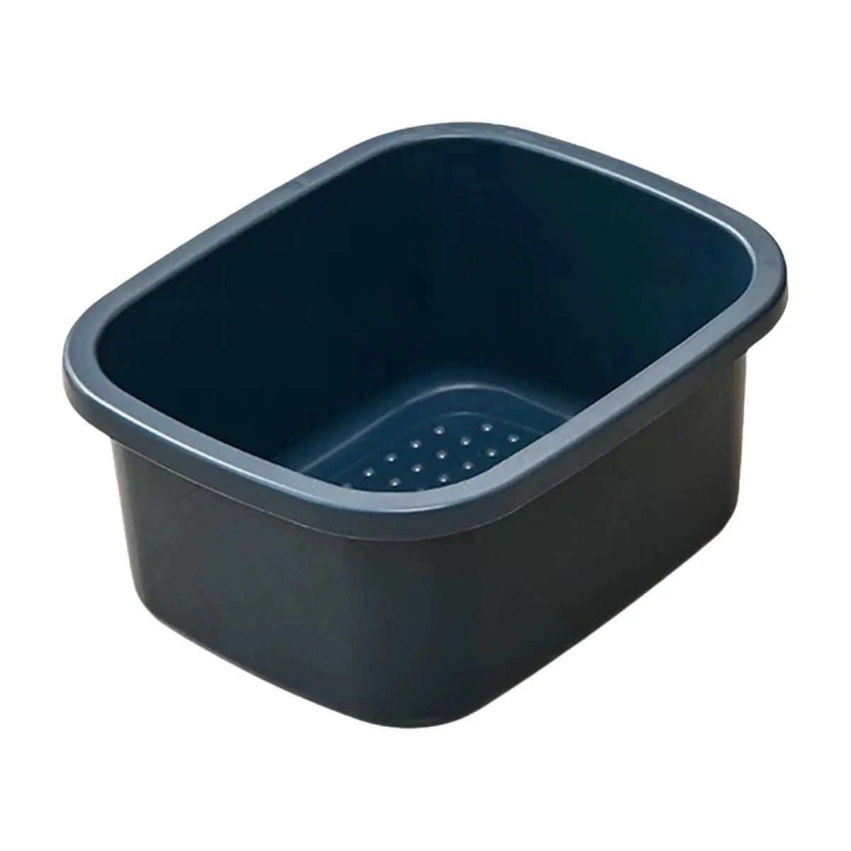Bain de pied - Bassin portable pour un bain relaxant des pieds – bassin en plastique noir, design rectangulaire avec perforations au fond