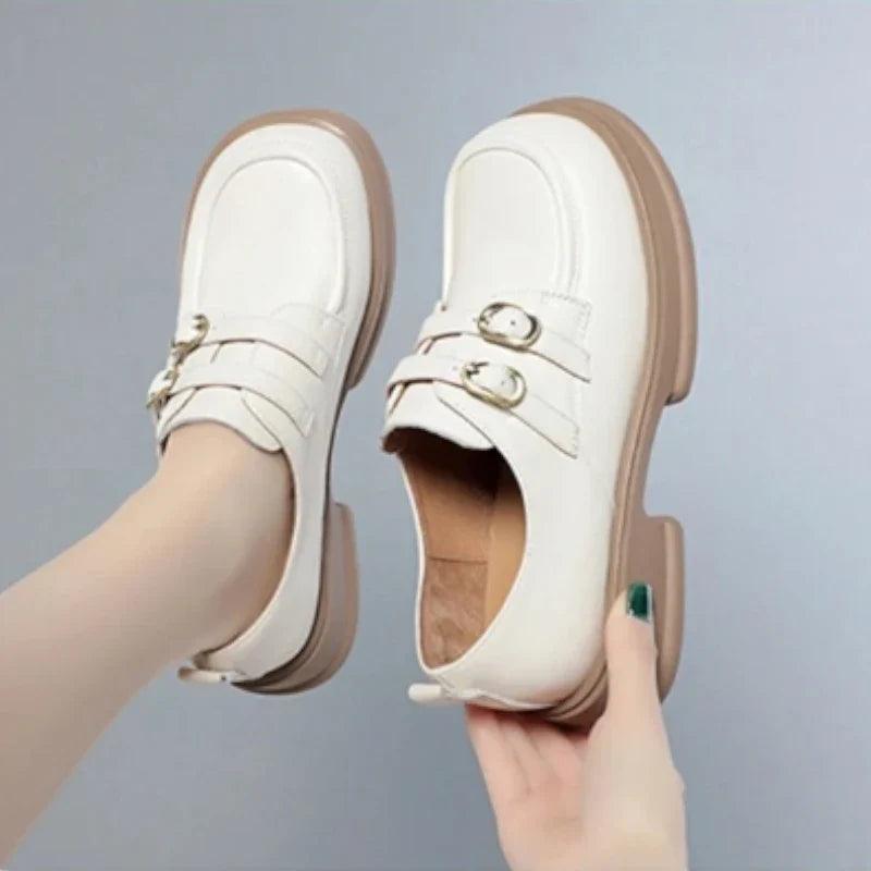 BERTILLE - Mocassins à boucles en cuir Confort Orthopédique