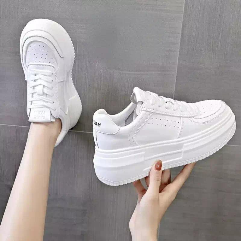 Basket toile blanche pour femmes - Confort Orthopédique