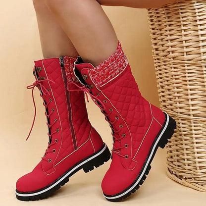 Bottes Mi-Mollet Tricotées En Dentelle - Confort Orthopédique