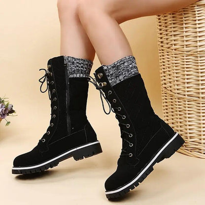 Bottes Mi-Mollet Tricotées En Dentelle - Confort Orthopédique