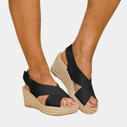 Sandales à talon compensé pour femmes, élégantes et confortables - Confort Orthopédique