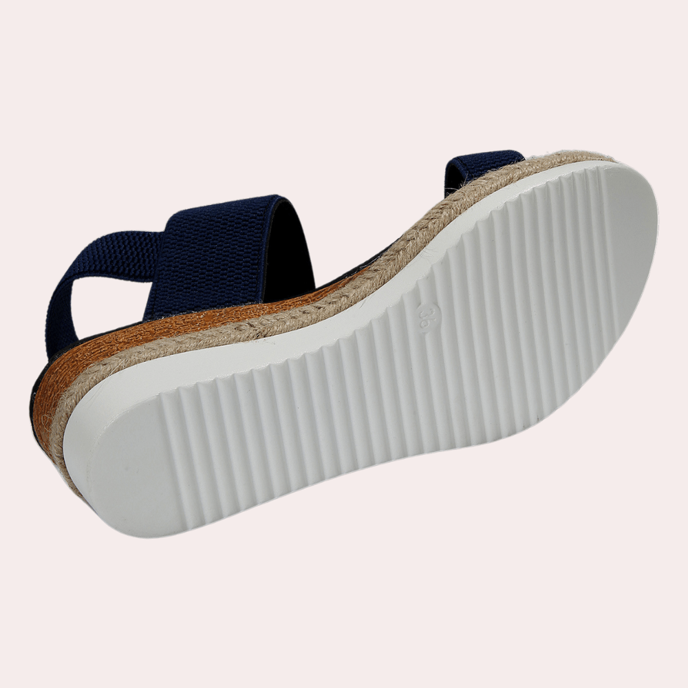 Abella - Sandales élégantes et confortables pour femmes – vue du dessous montrant la semelle en jute et le design antidérapant.
