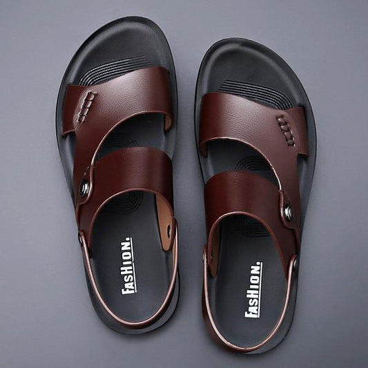 Sandales d'Extérieur en Cuir pour Homme - Zembla Confort Orthopédique