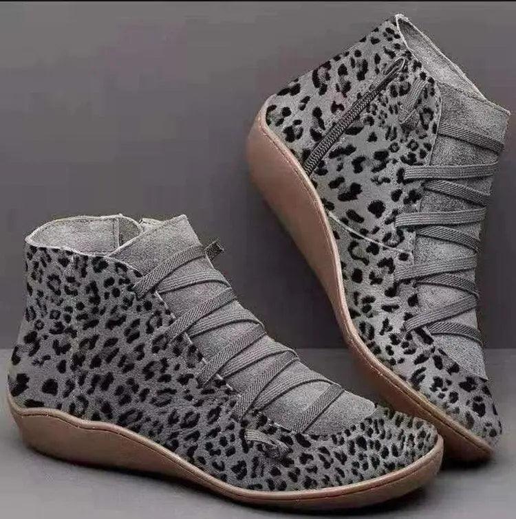 Chaussures orthopédiques d'hiver imprimé léopard pour Femme Confort Orthopédique