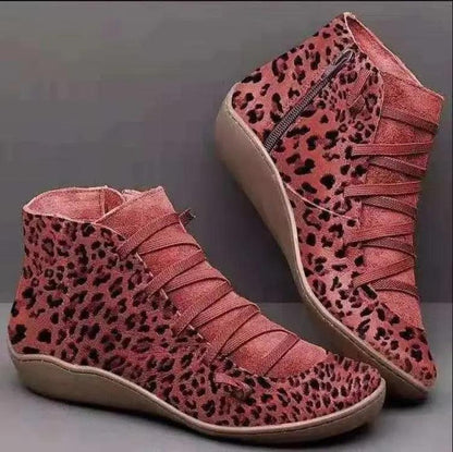Chaussures orthopédiques d'hiver imprimé léopard pour Femme Confort Orthopédique