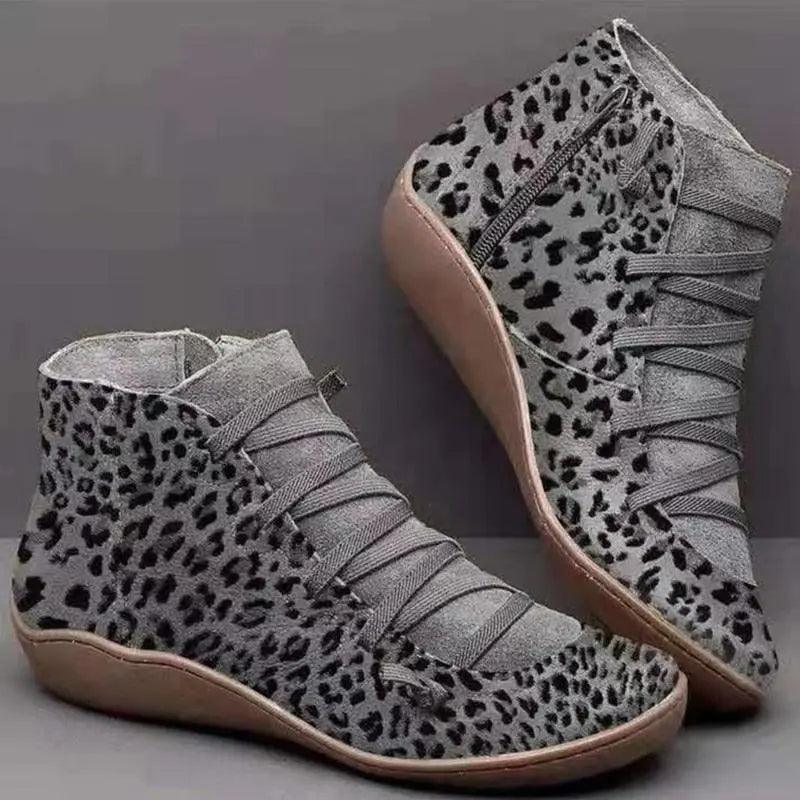 Chaussures orthopédiques d'hiver imprimé léopard pour Femme Confort Orthopédique