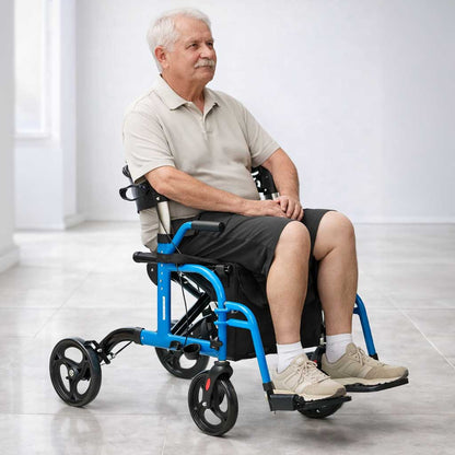 Déambulateur Rollator Fauteuil Roulant 2 en 1 Pliable - Image 6