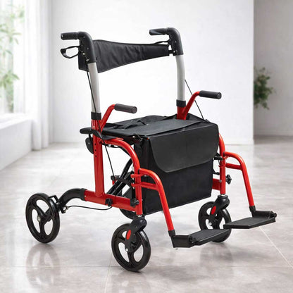 Déambulateur Rollator Fauteuil Roulant 2 en 1 Pliable - Image 13