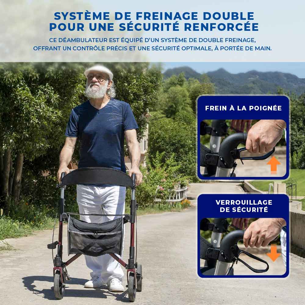 Déambulateur Rollator Tout-Terrain Confort - Argent