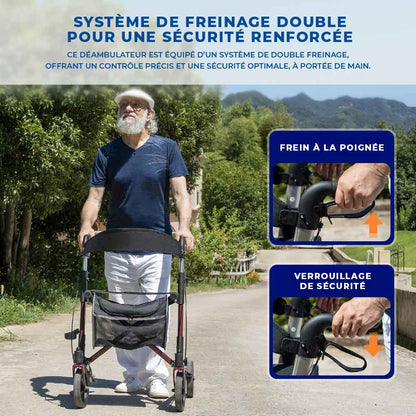 Déambulateur Rollator Tout-Terrain Confort - Argent
