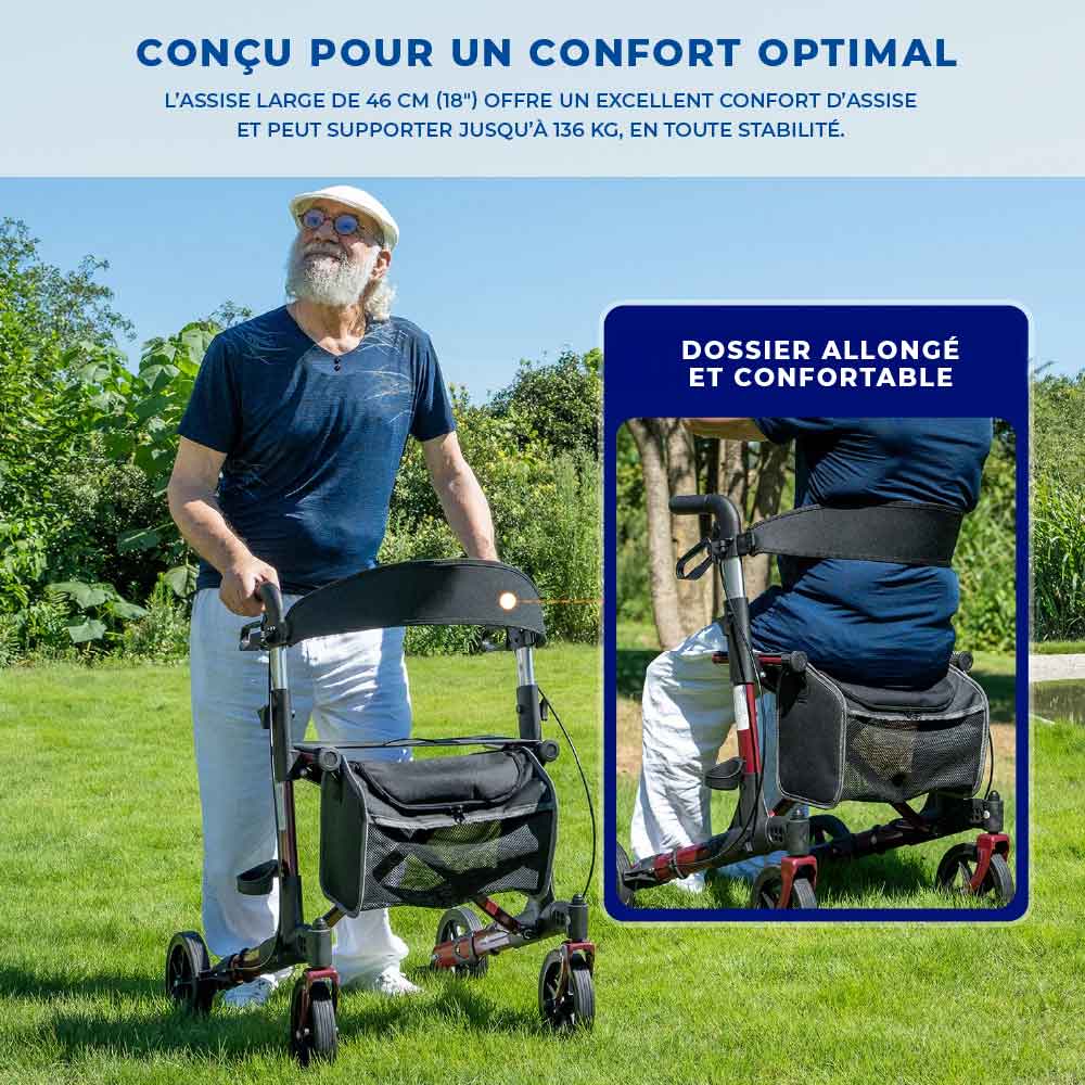Déambulateur Rollator Tout-Terrain Confort - Bleu