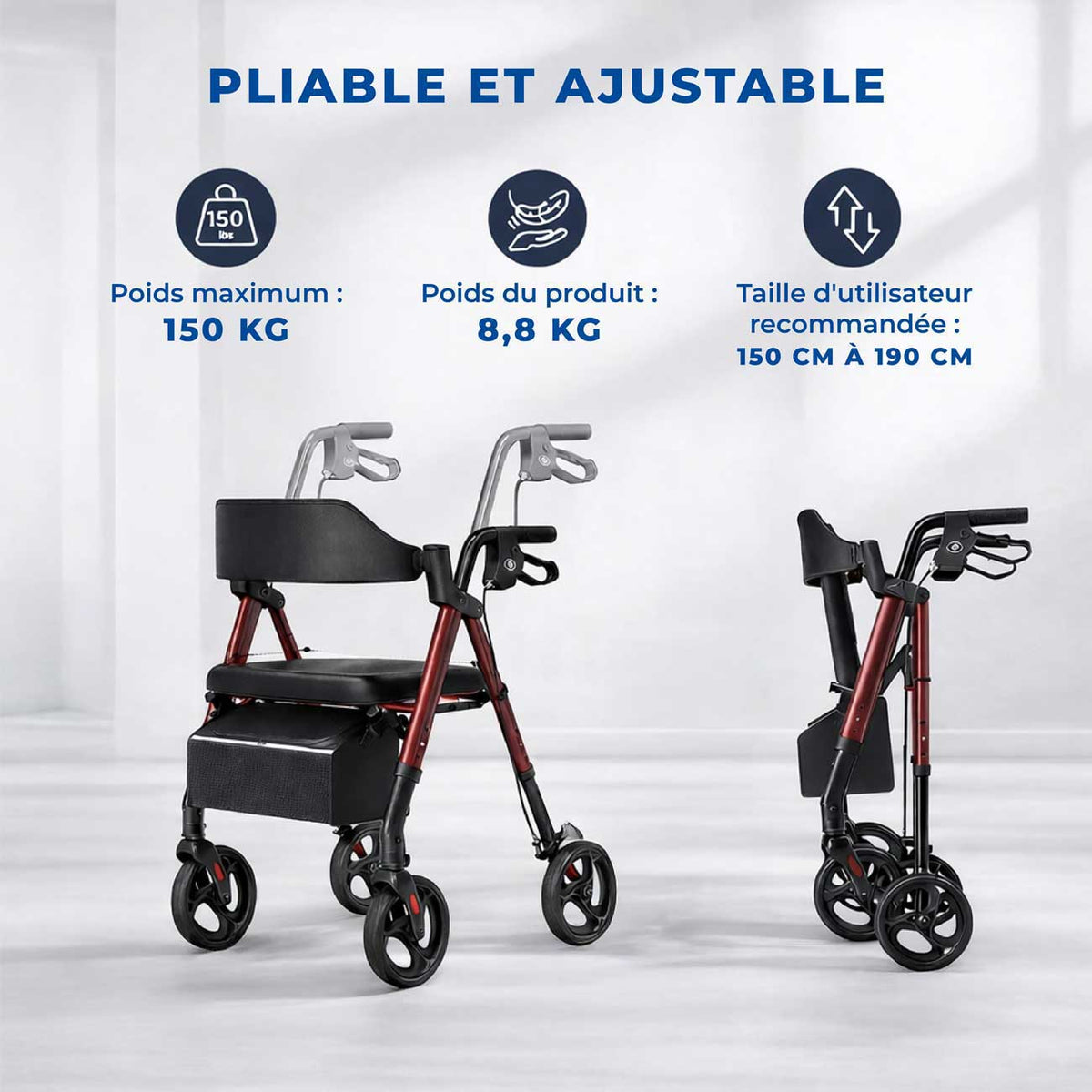 Déambulateur Rollator Tout-Terrain - Orange