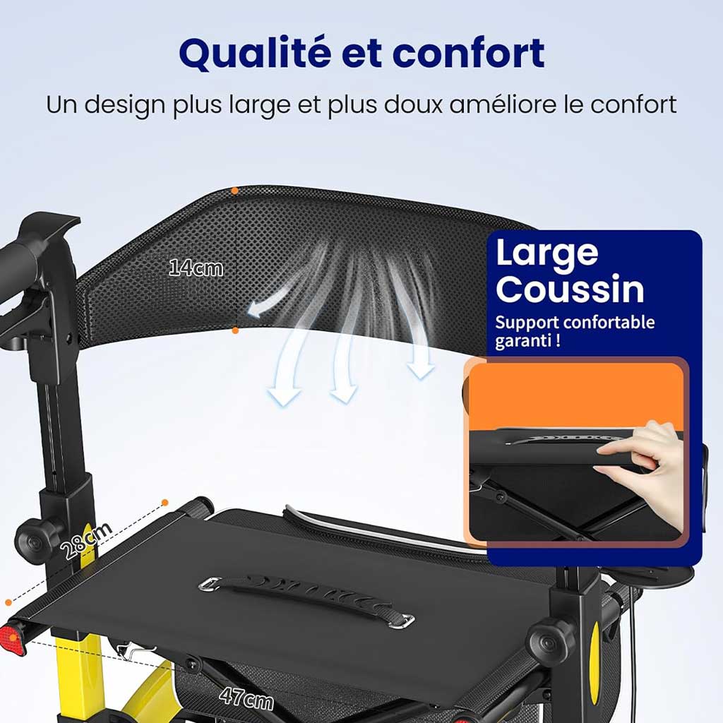 Déambulateur Tout-Terrain Grandes Roues avec Siège – Pliable - Image 6