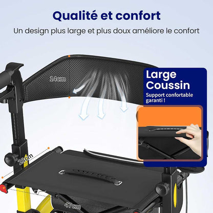 Déambulateur Tout-Terrain Grandes Roues avec Siège – Pliable - Image 6