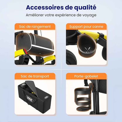 Déambulateur Tout-Terrain Grandes Roues avec Siège – Pliable - Image 8