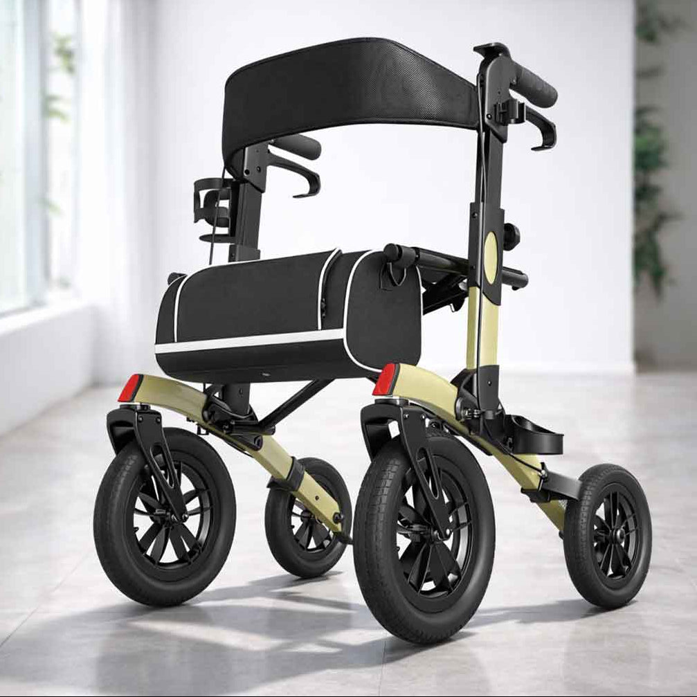 Déambulateur Tout-Terrain Grandes Roues avec Siège – Pliable - Image 11