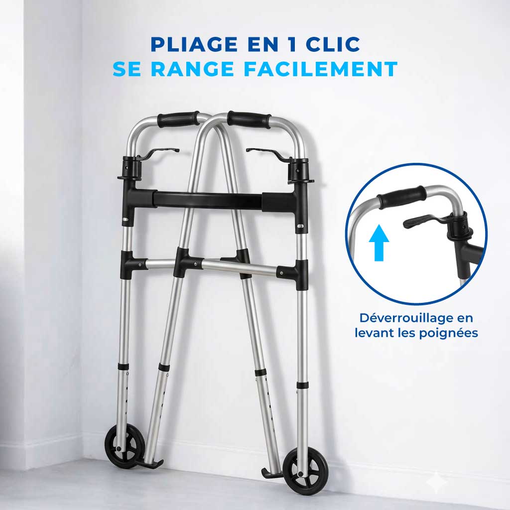 Déambulateur pliable à roulettes - Image 5