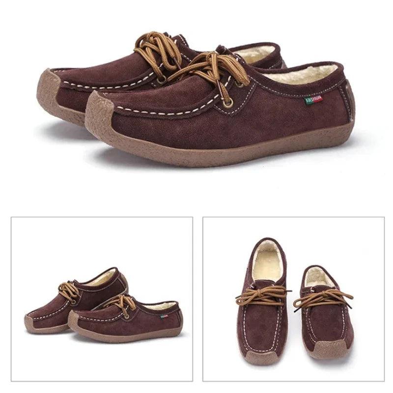 FLEUR - Mocassins en daim à lacets Confort Orthopédique