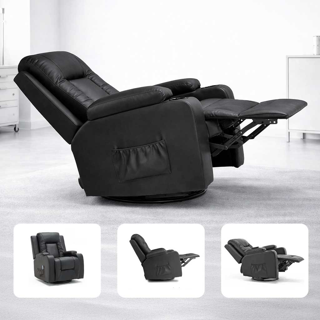 Fauteuil Relax Rocking-Chair & Pivotant - Noir