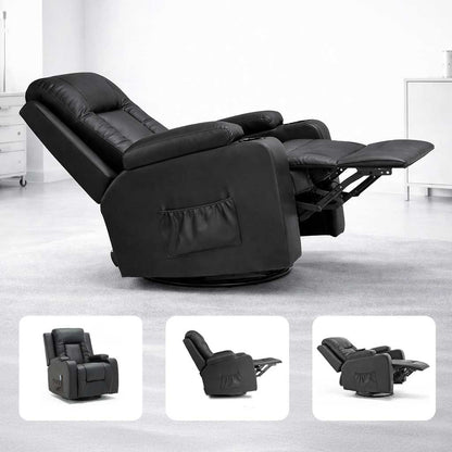 Fauteuil Relax Rocking-Chair & Pivotant - Noir