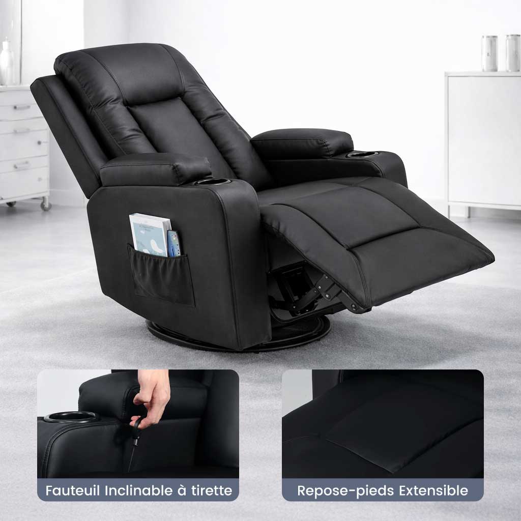 Fauteuil Relax Rocking-Chair & Pivotant - Blanc