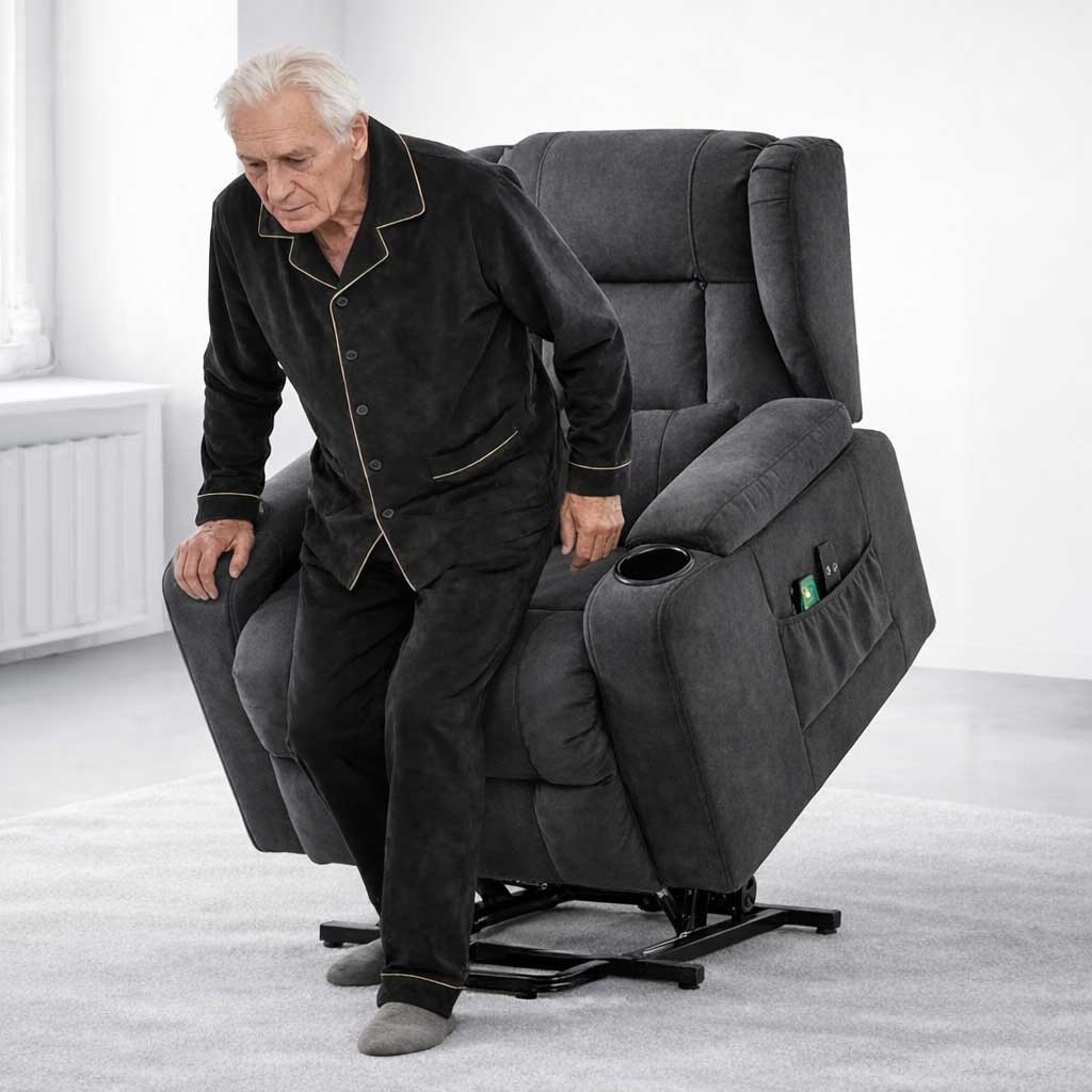 Fauteuil Releveur Électrique avec Massage - Bleu