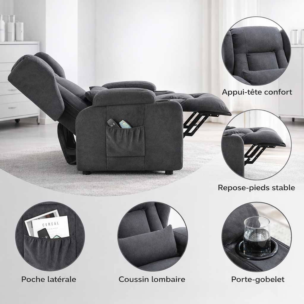 Fauteuil Releveur Électrique avec Massage - Image 5