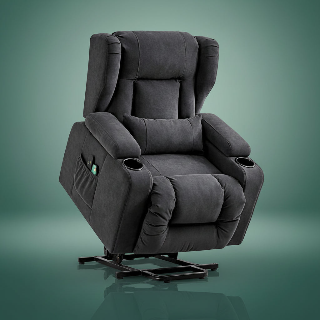 Fauteuil Releveur Électrique avec Massage - Gris foncé
