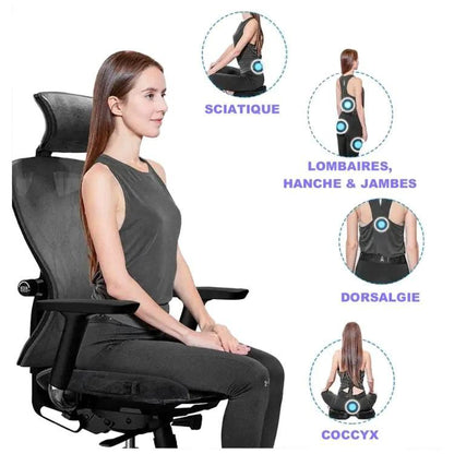 Coussin d'assise ergonomique pour siège Confort Orthopédique