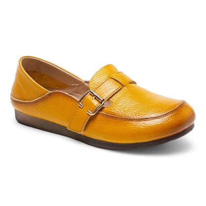 GARANCE - Mocassins en cuir à boucles de ceinture Confort Orthopédique